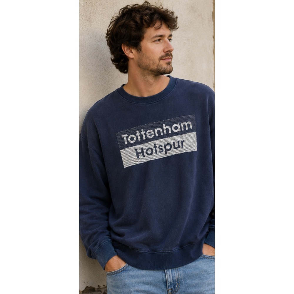 Tottenham Hotspur Official Merchandise Navy Blue Graphic Sweatshirt XL Mens